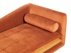 Chaise longue versione destra GONESSE Velluto Arancione