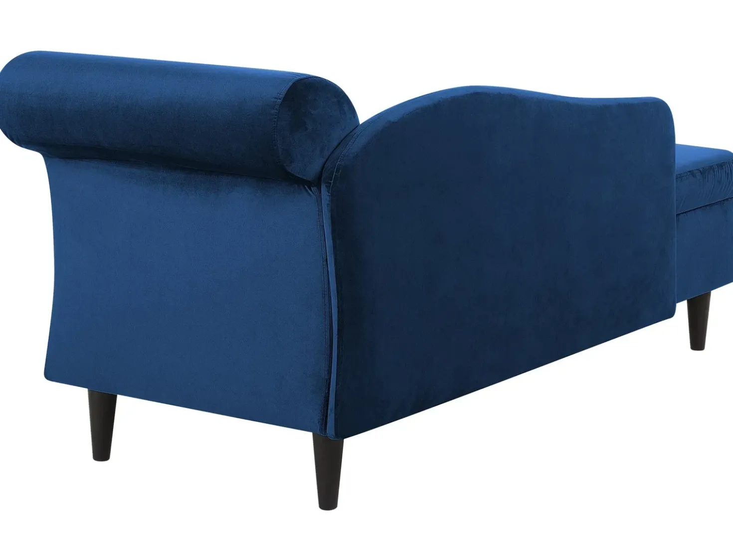 Chaise longue versione destra LUIRO Velluto Blu marino con contenitore