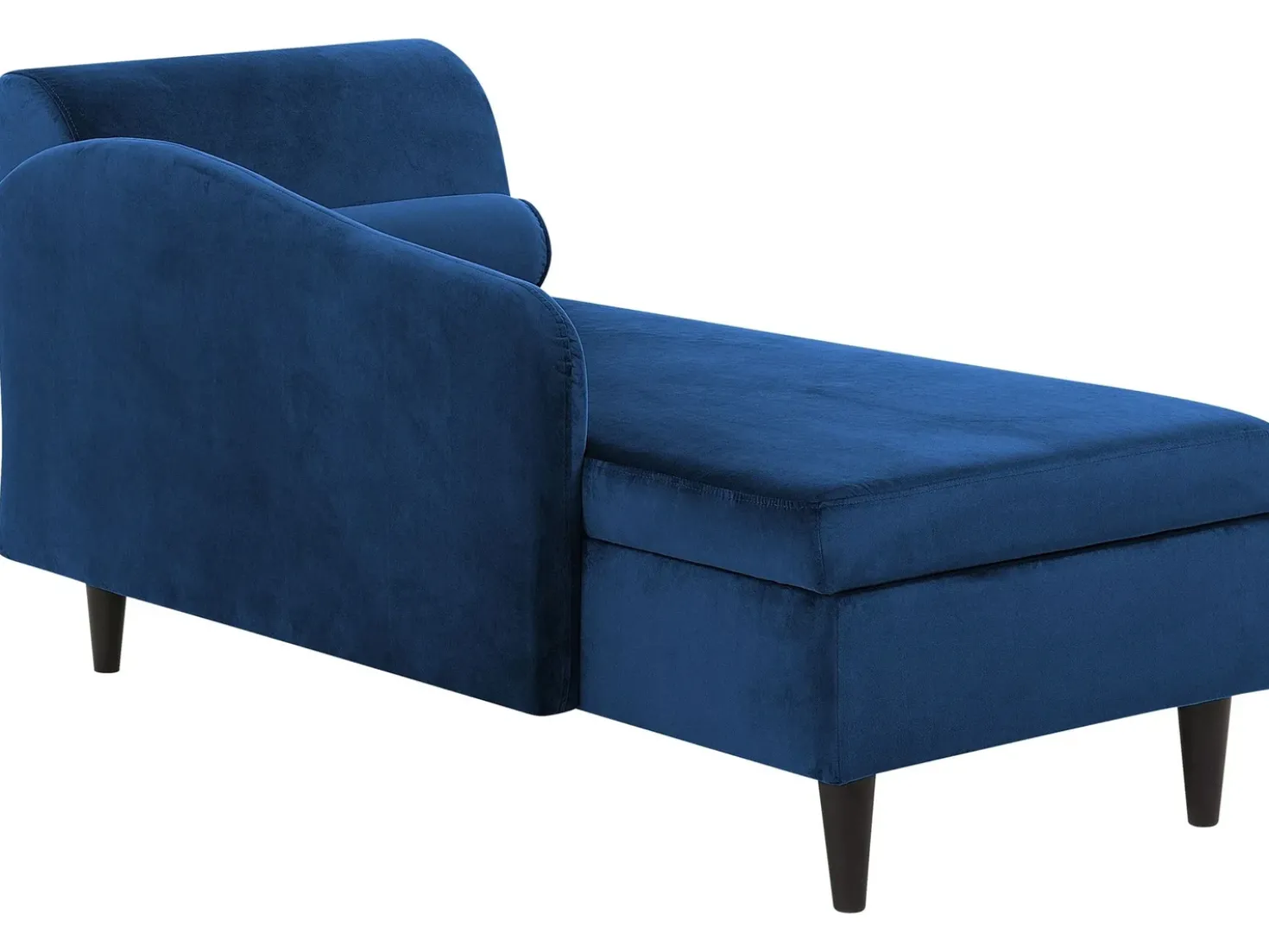 Chaise longue versione destra LUIRO Velluto Blu marino con contenitore