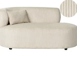 Chaise longue versione sinistra VANVEY Velluto a coste Beige chiaro