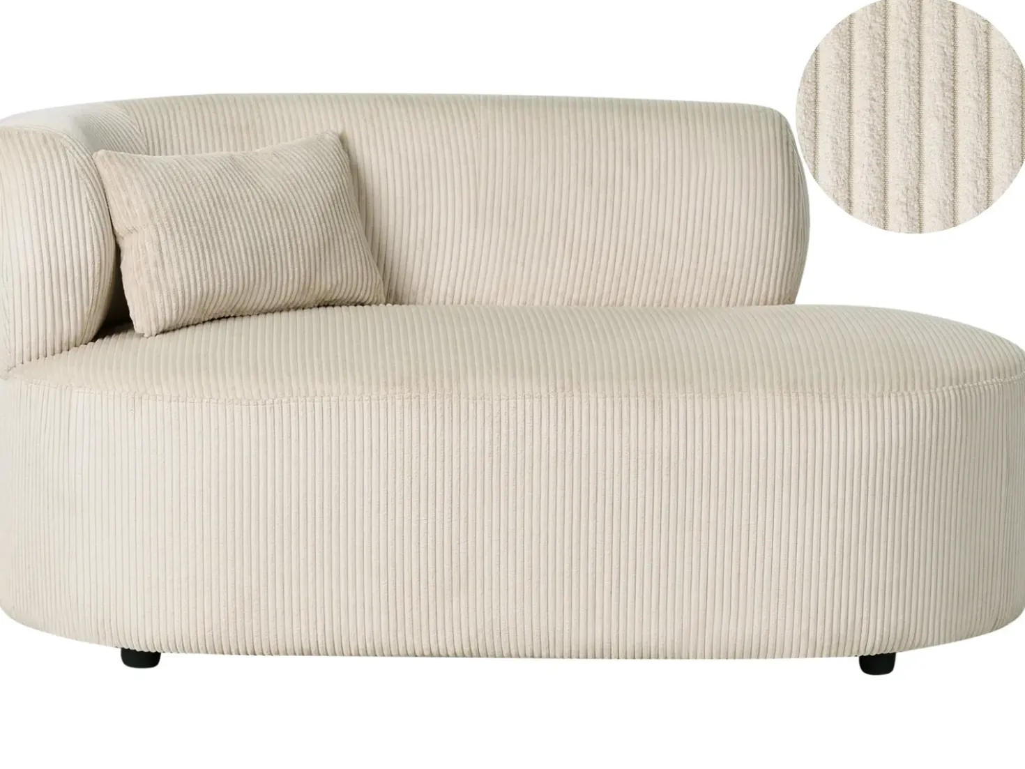Chaise longue versione sinistra VANVEY Velluto a coste Beige chiaro