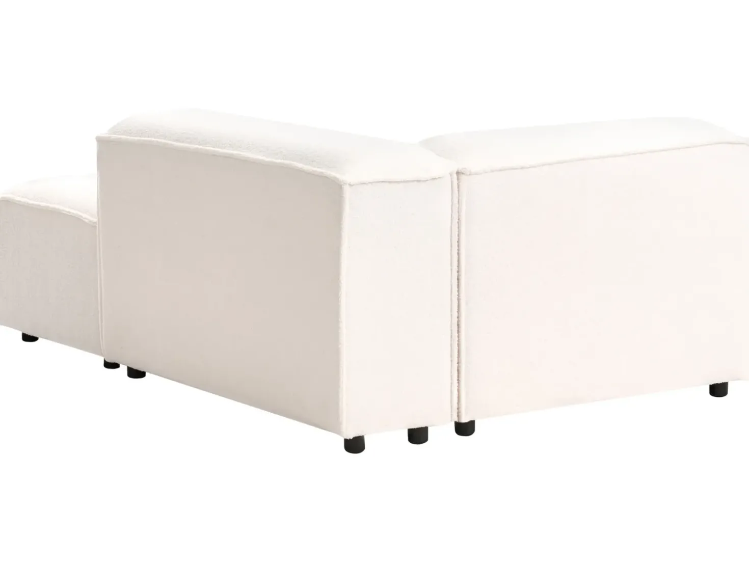 Chaise longue versione sinistra ARDAL Bouclé Bianco sporco