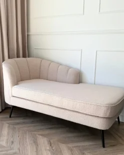 Chaise longue versione sinistra ALLIER Bouclé Beige chiaro