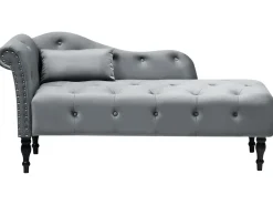 Chaise longue versione sinistra IVRY Velluto Grigio