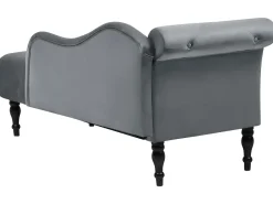 Chaise longue versione sinistra IVRY Velluto Grigio