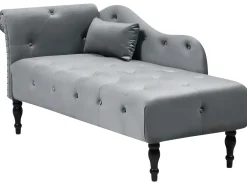 Chaise longue versione sinistra IVRY Velluto Grigio