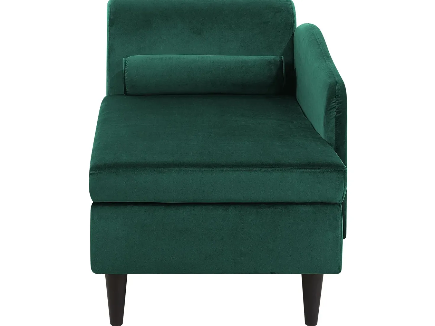 Chaise longue versione sinistra LUIRO Velluto Verde smeraldo con contenitore