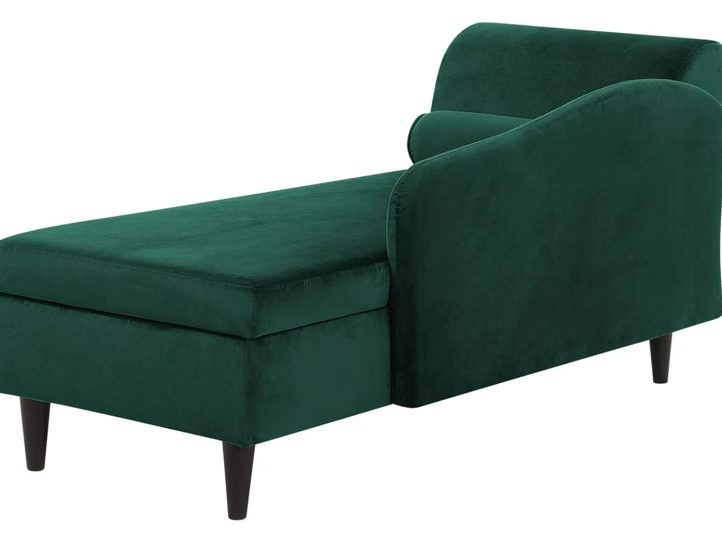Chaise longue versione sinistra LUIRO Velluto Verde smeraldo con contenitore