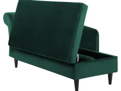 Chaise longue versione sinistra LUIRO Velluto Verde smeraldo con contenitore