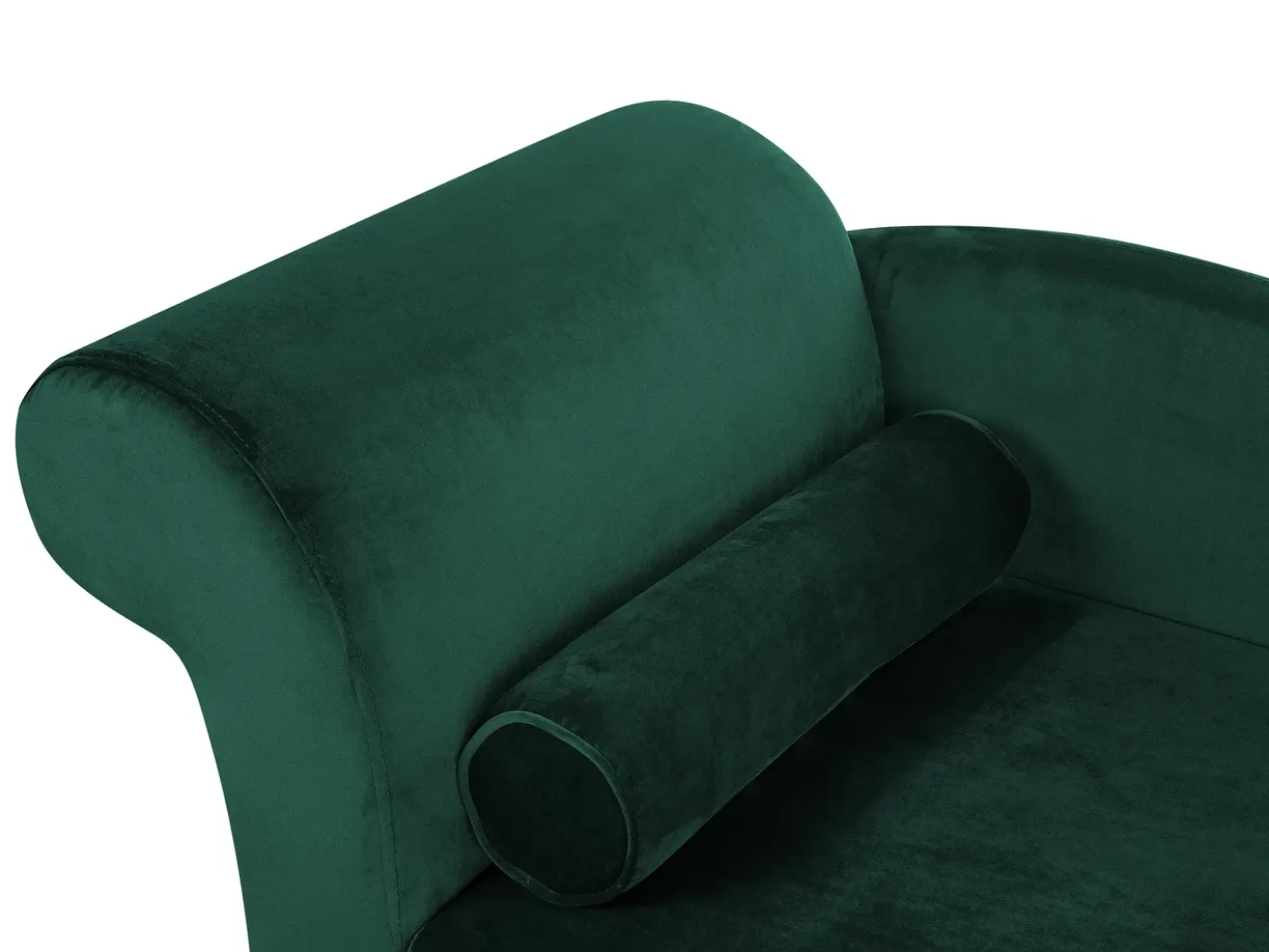 Chaise longue versione sinistra LUIRO Velluto Verde smeraldo con contenitore