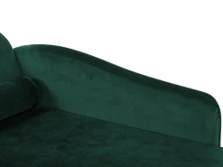 Chaise longue versione sinistra LUIRO Velluto Verde smeraldo con contenitore
