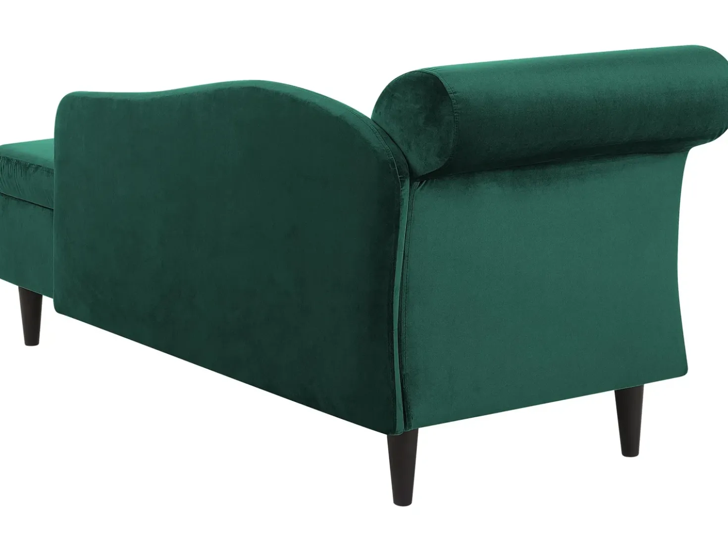 Chaise longue versione sinistra LUIRO Velluto Verde smeraldo con contenitore