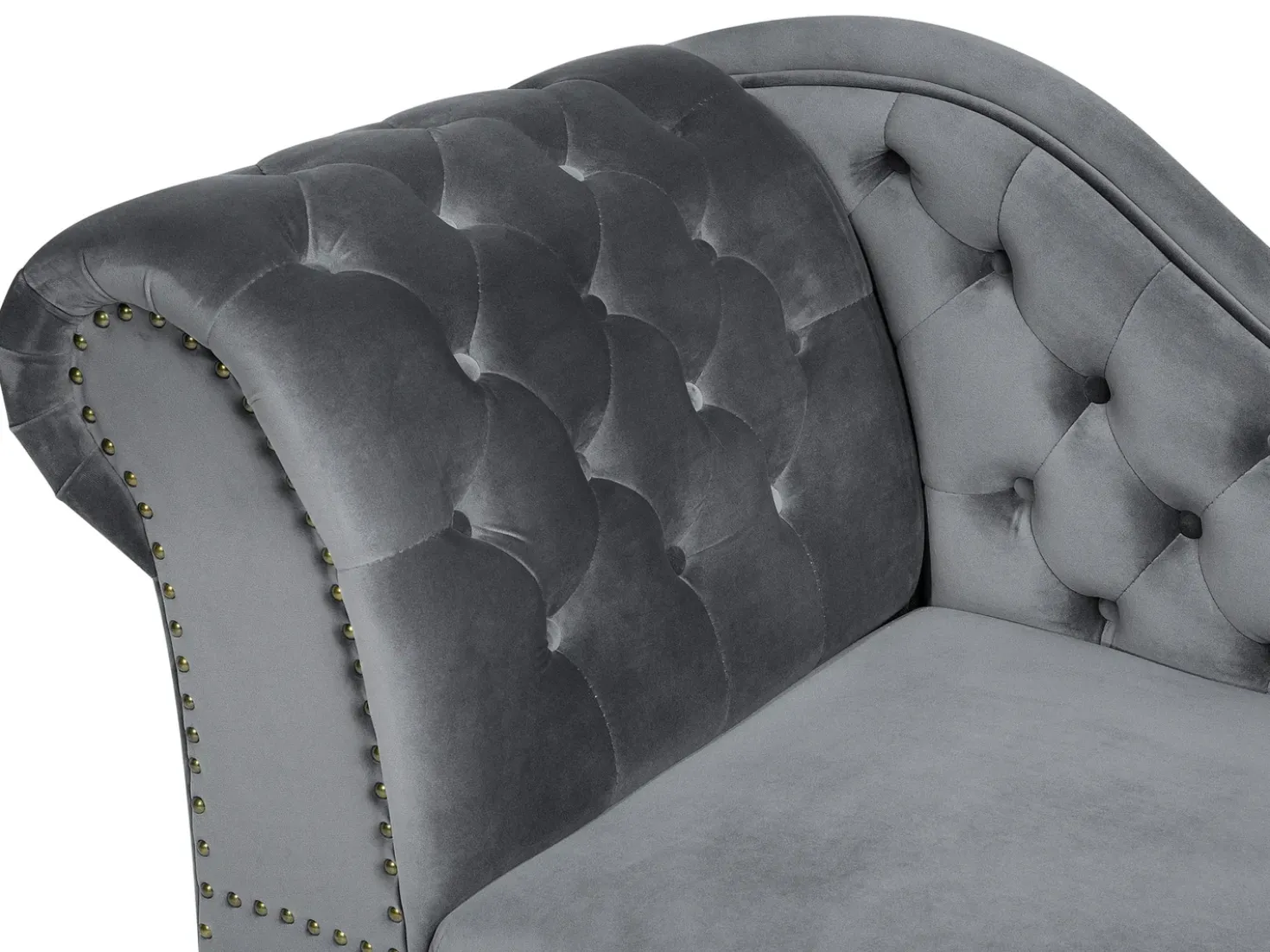 Chaise longue versione sinistra NIMES Velluto Grigio
