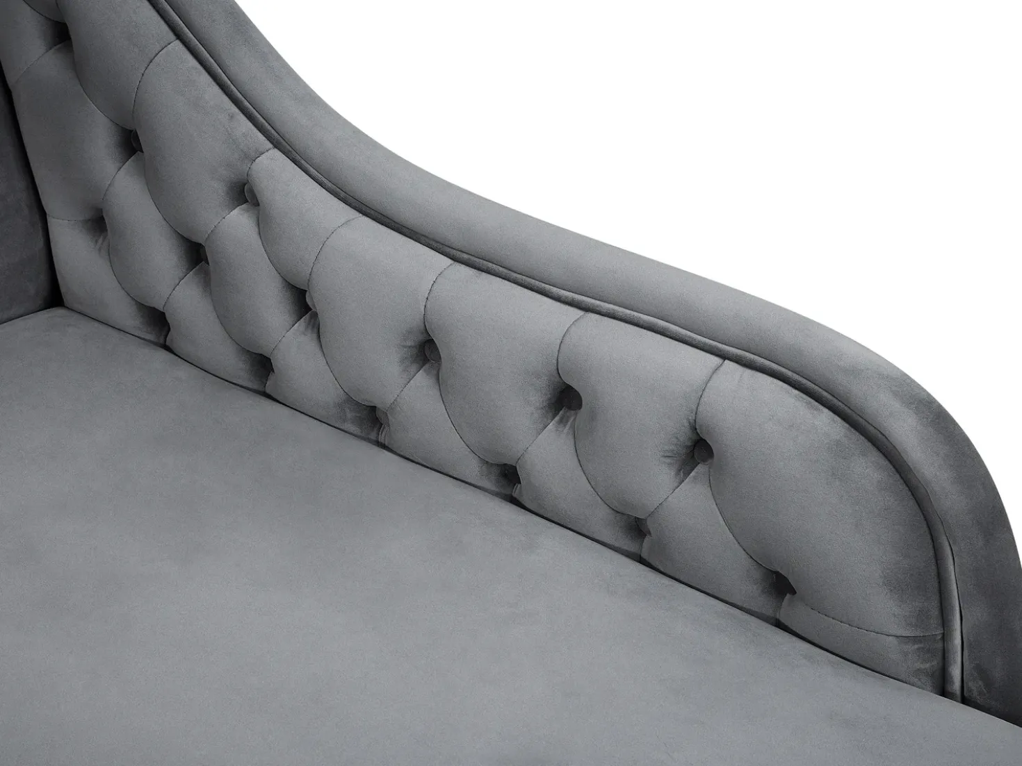Chaise longue versione sinistra NIMES Velluto Grigio