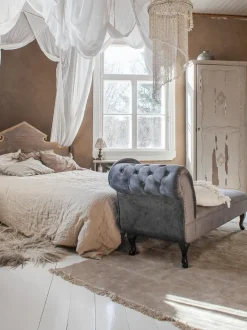 Chaise longue versione sinistra NIMES Velluto Grigio