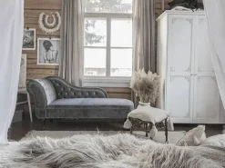 Chaise longue versione sinistra NIMES Velluto Grigio