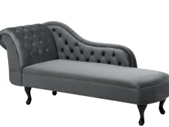 Chaise longue versione sinistra NIMES Velluto Grigio