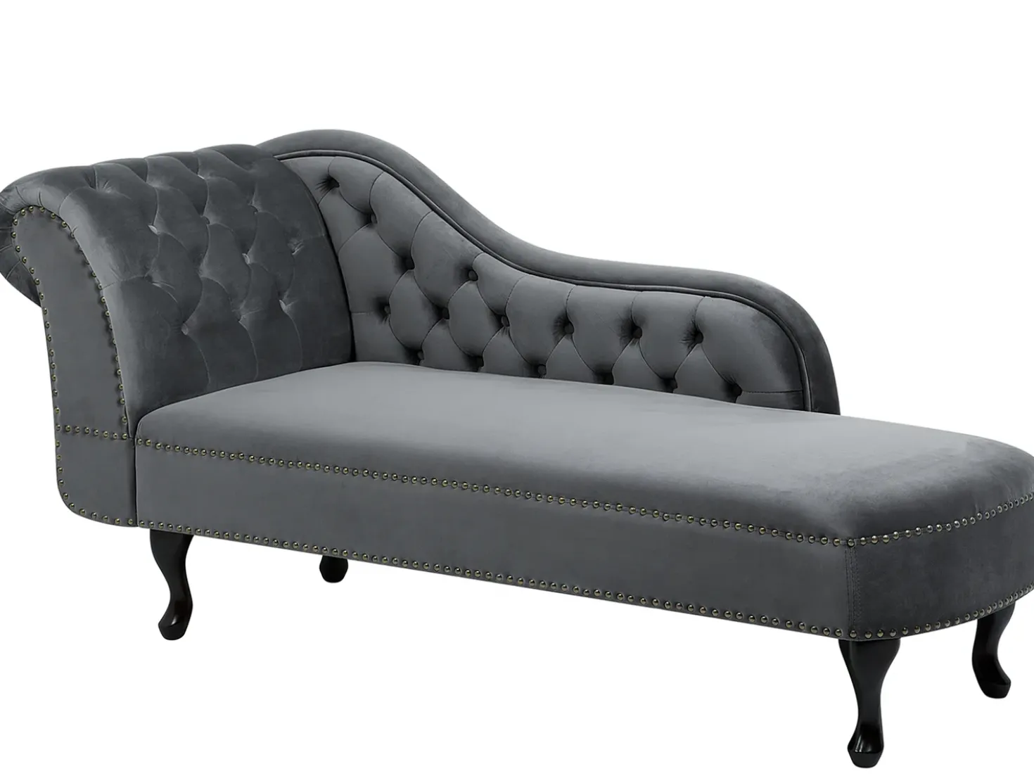 Chaise longue versione sinistra NIMES Velluto Grigio