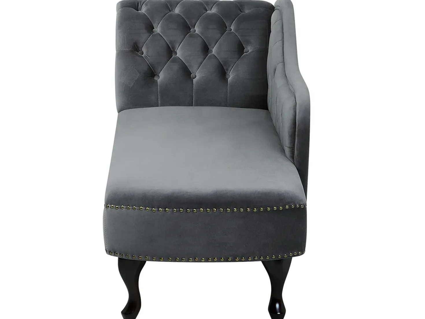 Chaise longue versione sinistra NIMES Velluto Grigio