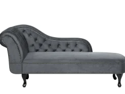 Chaise longue versione sinistra NIMES Velluto Grigio