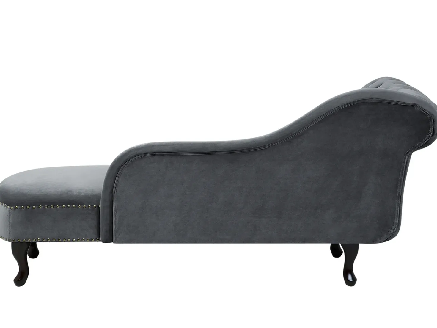 Chaise longue versione sinistra NIMES Velluto Grigio