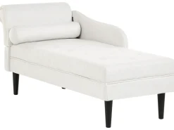 Chaise longue versione sinistra YVOIRE Tessuto Bianco sporco