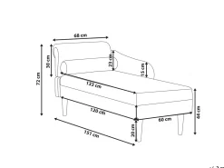 Chaise longue versione sinistra YVOIRE Tessuto Bianco sporco