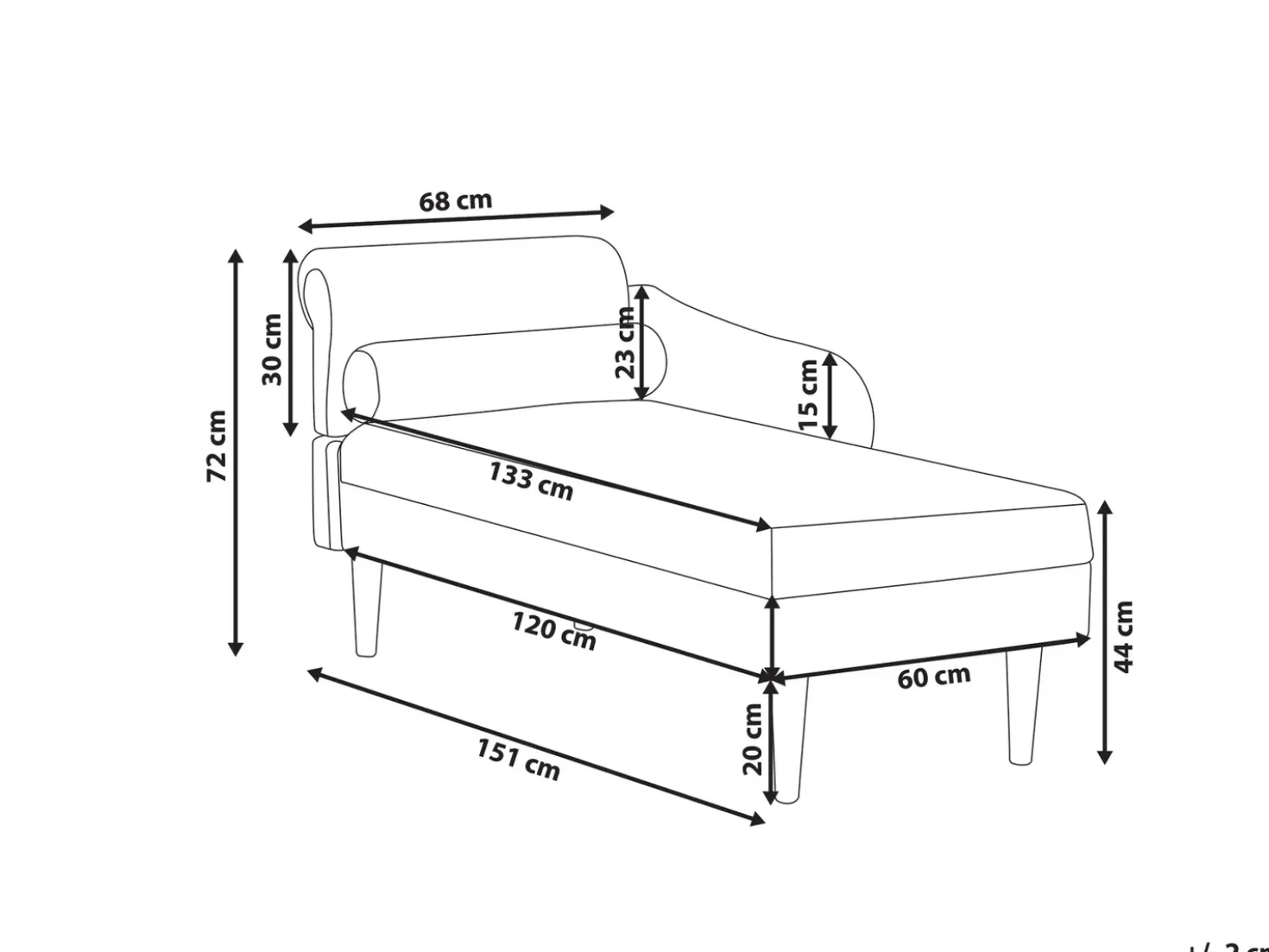 Chaise longue versione sinistra YVOIRE Tessuto Bianco sporco