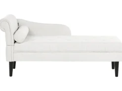Chaise longue versione sinistra YVOIRE Tessuto Bianco sporco
