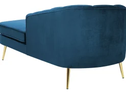 Chaise longue versione sinistra ALLIER Velluto Blu marino