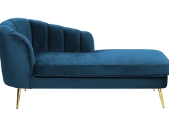 Chaise longue versione sinistra ALLIER Velluto Blu marino