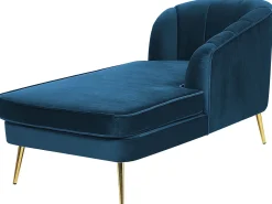 Chaise longue versione sinistra ALLIER Velluto Blu marino