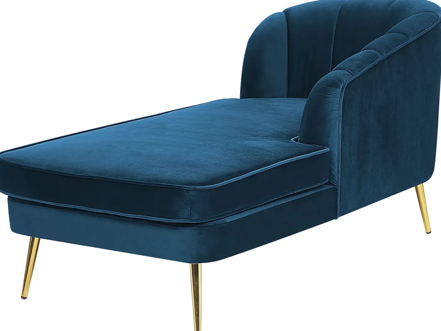 Chaise longue versione sinistra ALLIER Velluto Blu marino