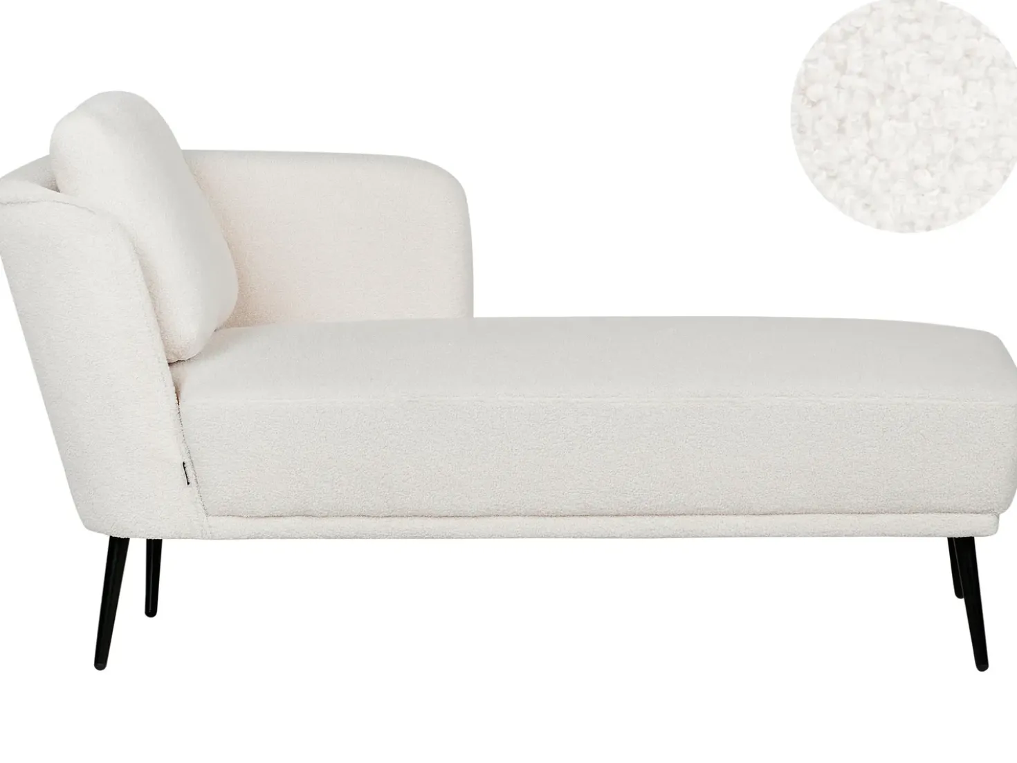 Chaise longue versione sinistra ARTHEZE Bouclé Bianco sporco