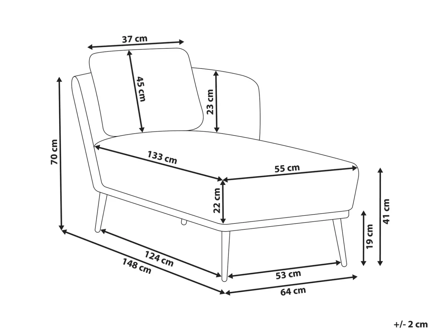 Chaise longue versione sinistra ARTHEZE Bouclé Bianco sporco