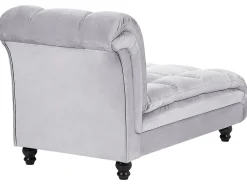 Chaise longue versione sinistra LORMONT Velluto Grigio chiaro