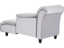 Chaise longue versione sinistra LORMONT Velluto Grigio chiaro