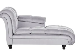 Chaise longue versione sinistra LORMONT Velluto Grigio chiaro