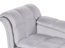 Chaise longue versione sinistra LORMONT Velluto Grigio chiaro