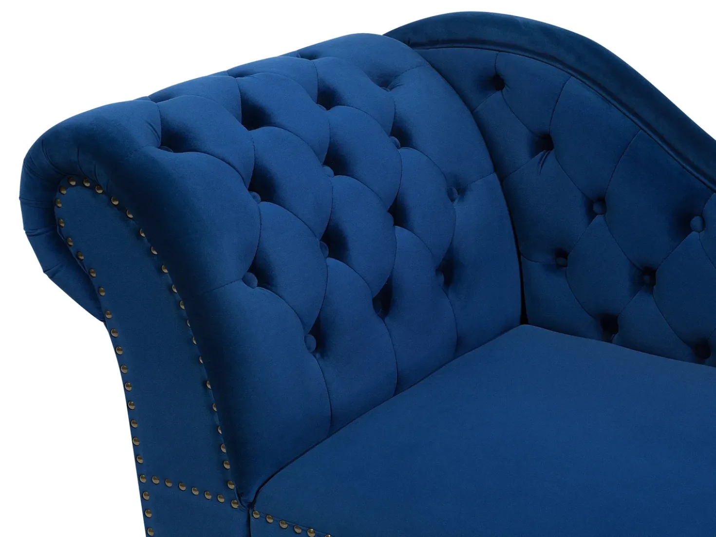 Chaise longue versione sinistra NIMES Velluto Blu marino