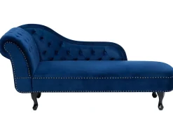 Chaise longue versione sinistra NIMES Velluto Blu marino