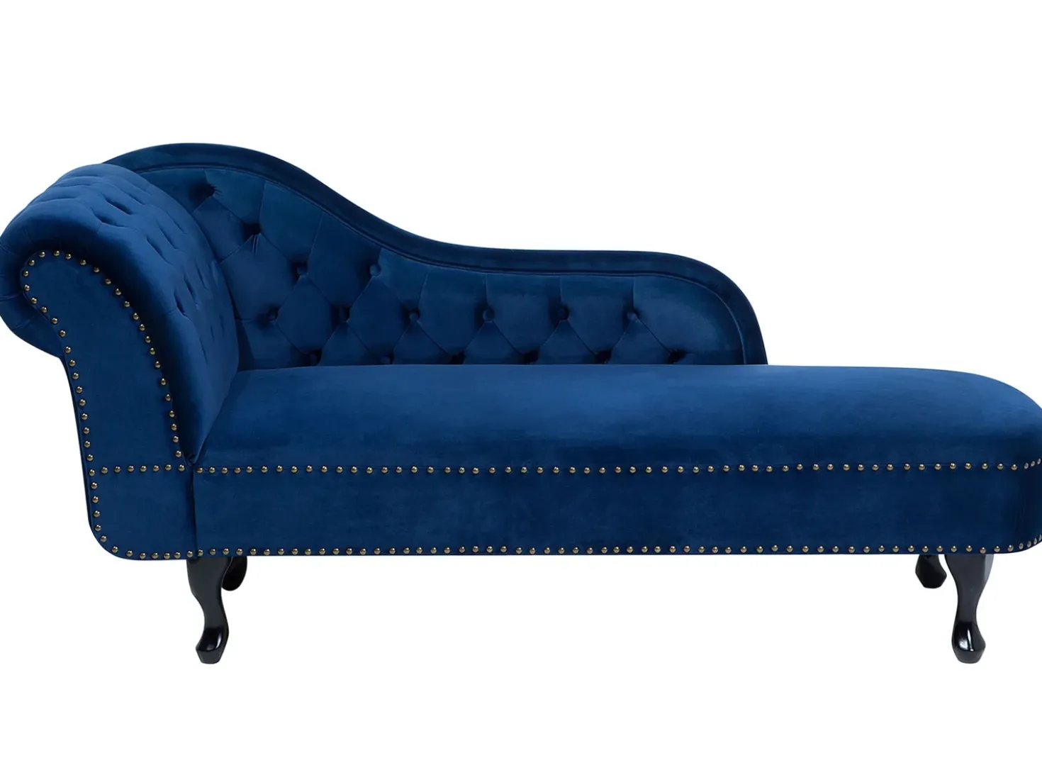 Chaise longue versione sinistra NIMES Velluto Blu marino
