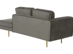 Chaise longue versione sinistra MIRAMAS Velluto Tortora