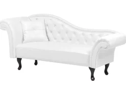 Chaise longue versione sinistra LATTES Pelle sintetica Bianco