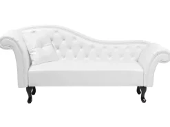 Chaise longue versione sinistra LATTES Pelle sintetica Bianco