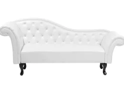 Chaise longue versione sinistra LATTES Pelle sintetica Bianco