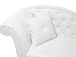 Chaise longue versione sinistra LATTES Pelle sintetica Bianco