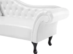 Chaise longue versione sinistra LATTES Pelle sintetica Bianco