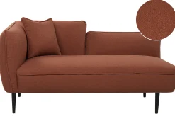 Chaise longue versione sinistra CHEVANNES Bouclé Rosso scuro