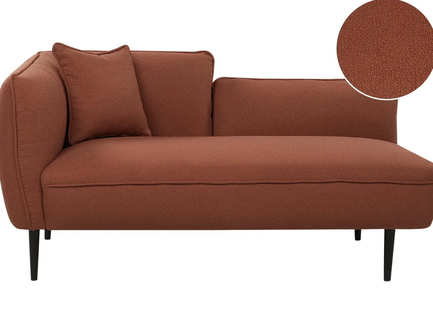 Chaise longue versione sinistra CHEVANNES Bouclé Rosso scuro